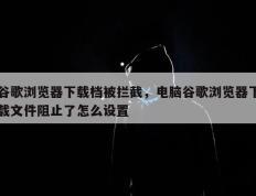 谷歌浏览器下载档被拦截，电脑谷歌浏览器下载文件阻止了怎么设置