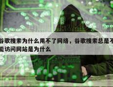 谷歌搜索为什么用不了网络，谷歌搜索总是不能访问网站是为什么