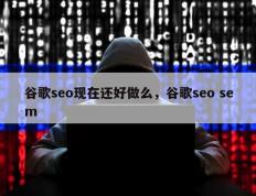 谷歌seo现在还好做么，谷歌seo sem