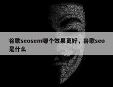 谷歌seosem哪个效果更好，谷歌seo是什么
