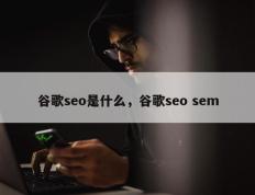 谷歌seo是什么，谷歌seo sem