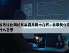 谷歌优化网站每年费用要十几万，谷歌优化是什么意思