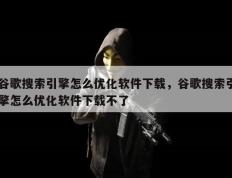 谷歌搜索引擎怎么优化软件下载，谷歌搜索引擎怎么优化软件下载不了