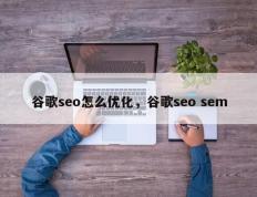 谷歌seo怎么优化，谷歌seo sem
