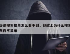 谷歌搜索榜单怎么看不到，谷歌上为什么搜索东西不显示
