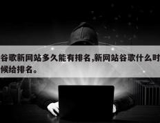谷歌新网站多久能有排名,新网站谷歌什么时候给排名。