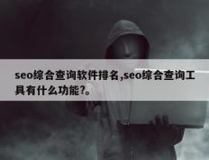 seo综合查询软件排名,seo综合查询工具有什么功能?。