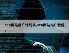 seo网站推广计划表,seo网站推广教程。
