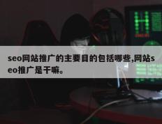 seo网站推广的主要目的包括哪些,网站seo推广是干嘛。