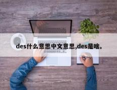 des什么意思中文意思,des是啥。