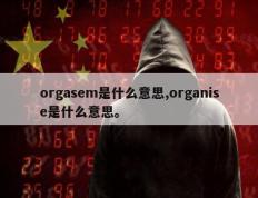 orgasem是什么意思,organise是什么意思。