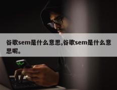 谷歌sem是什么意思,谷歌sem是什么意思呢。