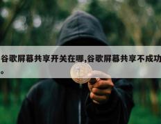 谷歌屏幕共享开关在哪,谷歌屏幕共享不成功。