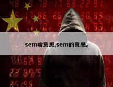 sem啥意思,sem的意思。