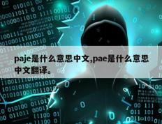 paje是什么意思中文,pae是什么意思中文翻译。