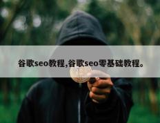 谷歌seo教程,谷歌seo零基础教程。