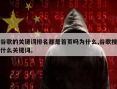 谷歌的关键词排名都是首页吗为什么,谷歌搜什么关键词。