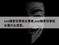 seo搜索引擎优化费用,seo搜索引擎优化是什么意思。