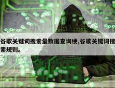 谷歌关键词搜索量数据查询梗,谷歌关键词搜索规则。