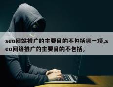 seo网站推广的主要目的不包括哪一项,seo网络推广的主要目的不包括。