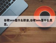 谷歌seo是什么职业,谷歌seo是什么意思。