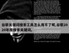 谷歌关键词搜索工具怎么用不了呢,谷歌2020年度搜索关键词。