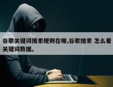 谷歌关键词搜索规则在哪,谷歌搜索 怎么看关键词数据。