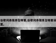 谷歌词条搜索在哪里,谷歌词条搜索在哪里设置。