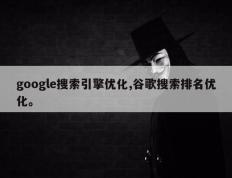 google搜索引擎优化,谷歌搜索排名优化。