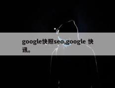 google快照seo,google 快讯。