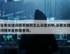 谷歌关键词搜索规则怎么设置的啊,谷歌关键词搜索量数据查询。