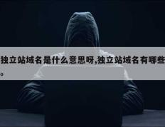 独立站域名是什么意思呀,独立站域名有哪些。