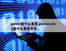 posse是什么意思,possessing是什么意思中文。