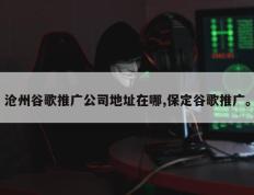 沧州谷歌推广公司地址在哪,保定谷歌推广。