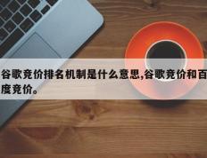 谷歌竞价排名机制是什么意思,谷歌竞价和百度竞价。