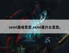 semi是啥意思,semi是什么意思。
