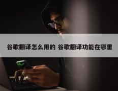 谷歌翻译怎么用的 谷歌翻译功能在哪里