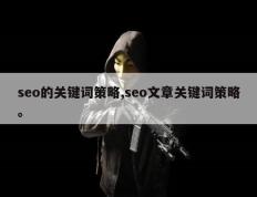 seo的关键词策略,seo文章关键词策略。