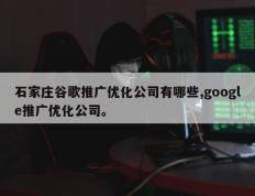 石家庄谷歌推广优化公司有哪些,google推广优化公司。