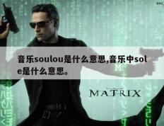 音乐soulou是什么意思,音乐中sole是什么意思。