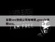 谷歌seo快排公司有哪些,google快照seo。
