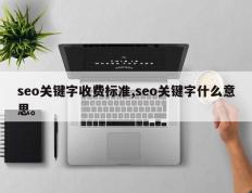 seo关键字收费标准,seo关键字什么意思。