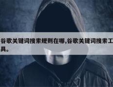 谷歌关键词搜索规则在哪,谷歌关键词搜索工具。