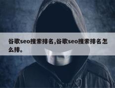 谷歌seo搜索排名,谷歌seo搜索排名怎么排。