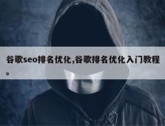 谷歌seo排名优化,谷歌排名优化入门教程。