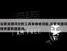 谷歌关键词分析工具有哪些功能,谷歌关键词搜索量数据查询。