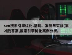 seo搜索引擎优化:基础、案例与实战(第2版)答案,搜索引擎优化案例分析。