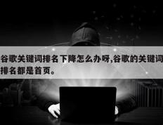 谷歌关键词排名下降怎么办呀,谷歌的关键词排名都是首页。