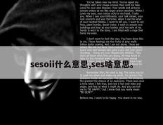 sesoii什么意思,ses啥意思。