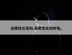 谷歌优化百科,谷歌优化的好处。